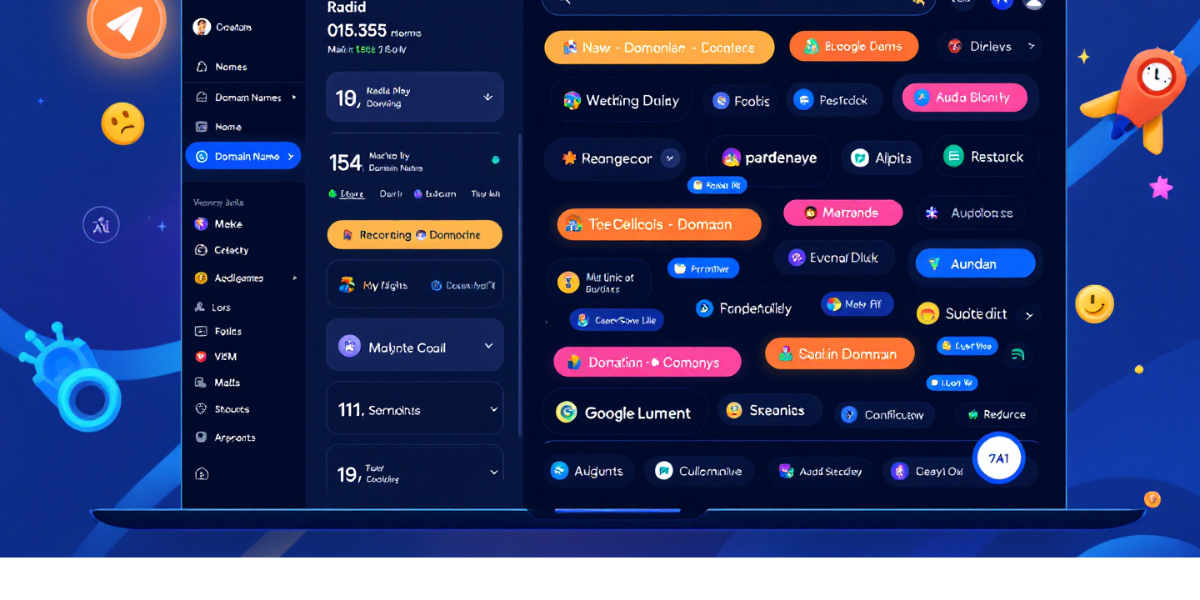 a rapid stream of diverse domain names on a screen